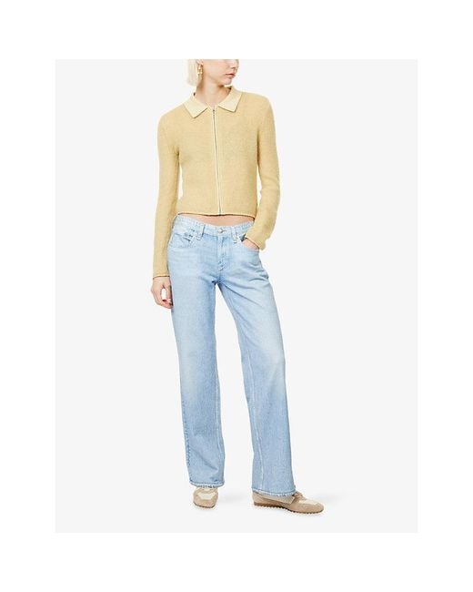 Rag & Bone Blue Miramar Denim-Print Cotton Trousers