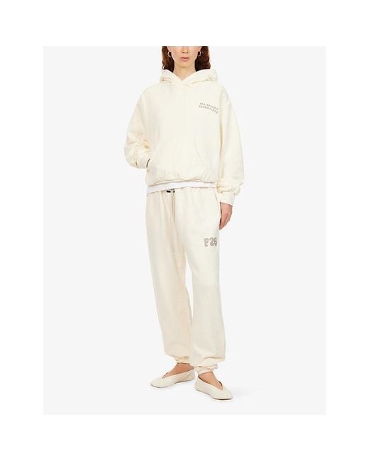 Fear Of God Natural Classic-Fit Logo-Embroidered Cotton-Fleece Jogging Bottoms