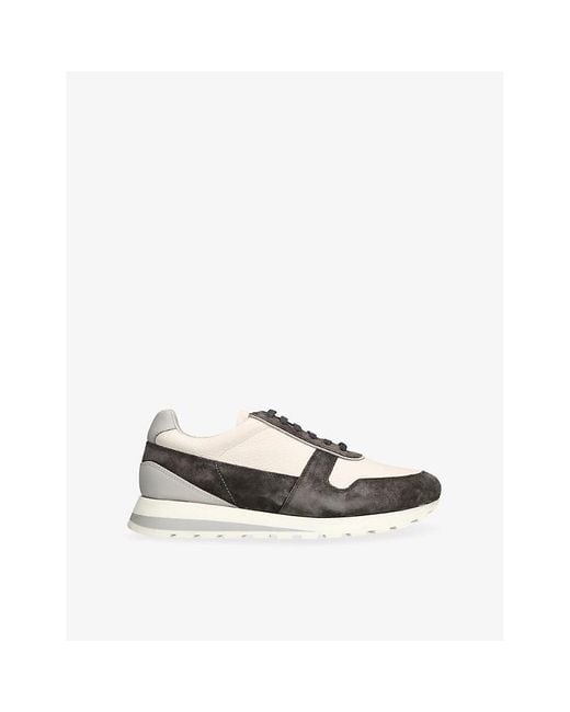 Brunello Cucinelli White Olimpo Leather And Suede Trainers for men