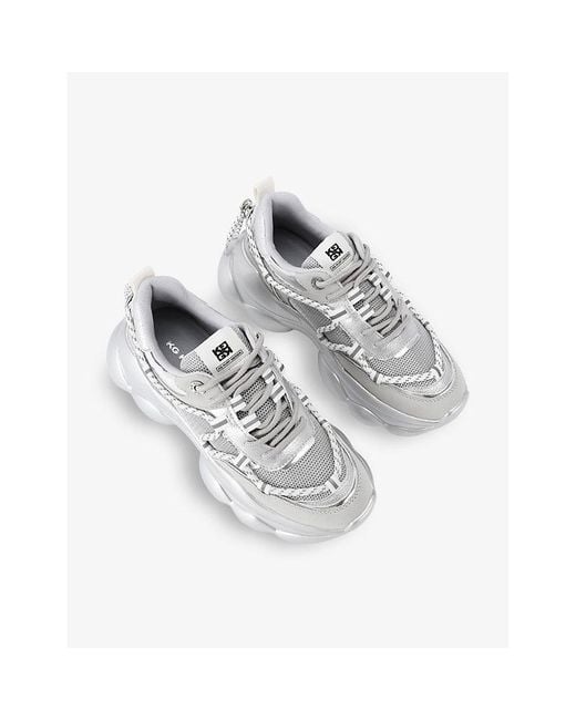 KG by Kurt Geiger White Kaiden Bubble-Sole Woven Low-Top Trainers