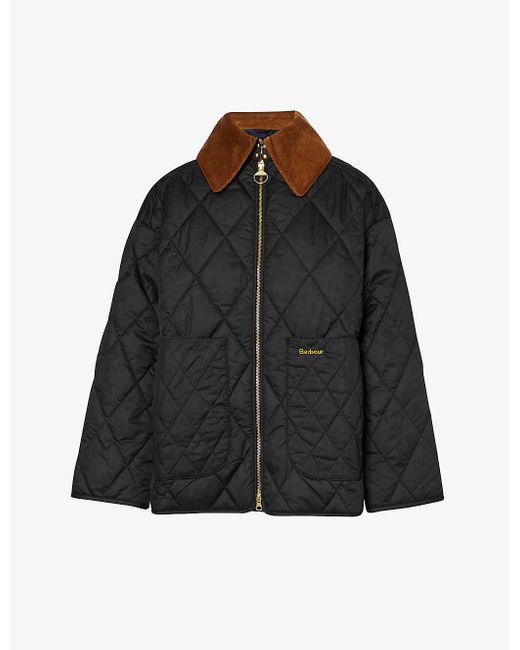 Barbour Black Woodhall Quilted Recycled-polyester Jacket