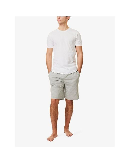 Polo Ralph Lauren Gray Logo-Embroidery Relaxed-Fit Cotton-Jersey Pyjama Shorts for men