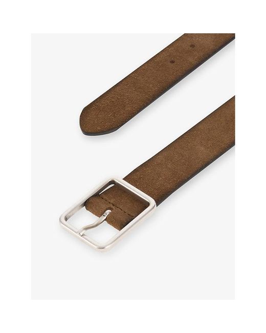 Boggi Brown Square-Buckle Suede Belt for men