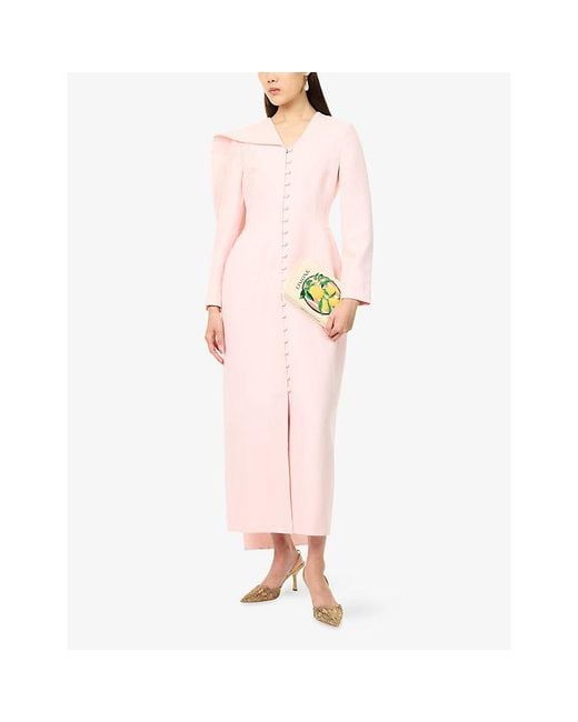 Mona Alshebil Pink Rajwa Crepe Maxi Dress