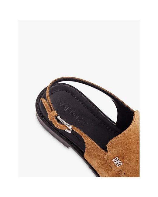 Sandro Brown Backless Suede Loafers