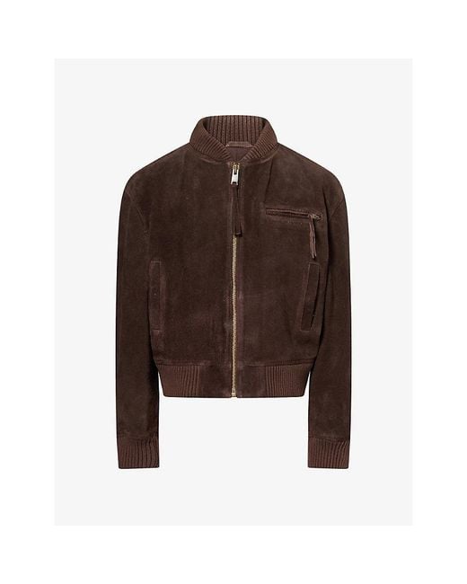 Arma Brown Elysia Classic Suede Bomber Jacket