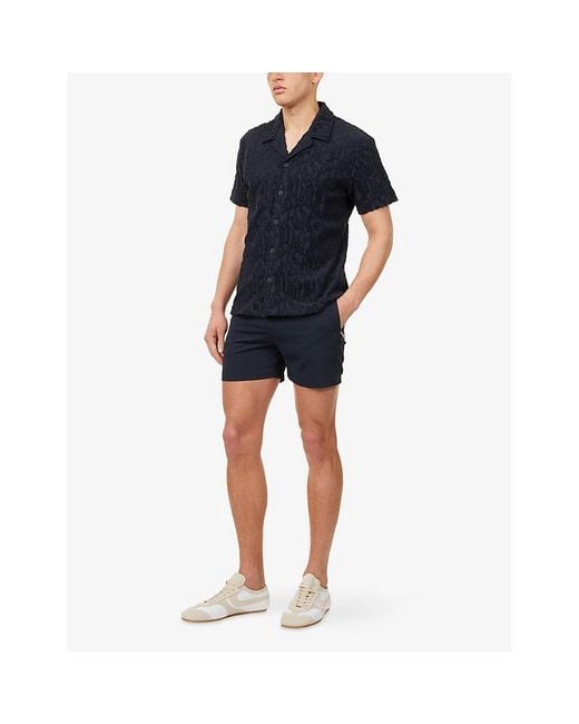 Raith Blue Fausto Flocked Cotton-Blend Top for men