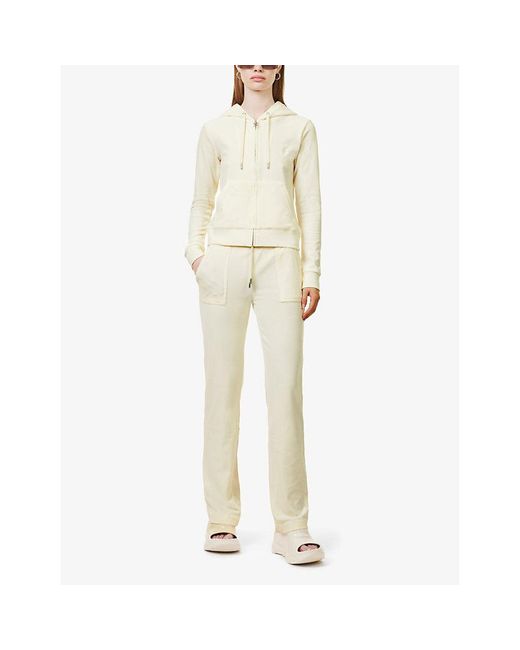 Juicy Couture Natural Robertson Logo-Embroidered Stretch-Cotton Hoody