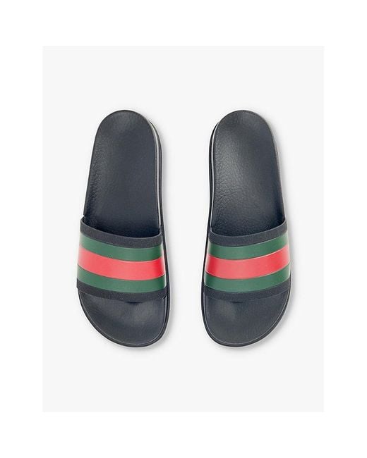 Gucci Blue Pursuit Treck Rubber Sliders for men
