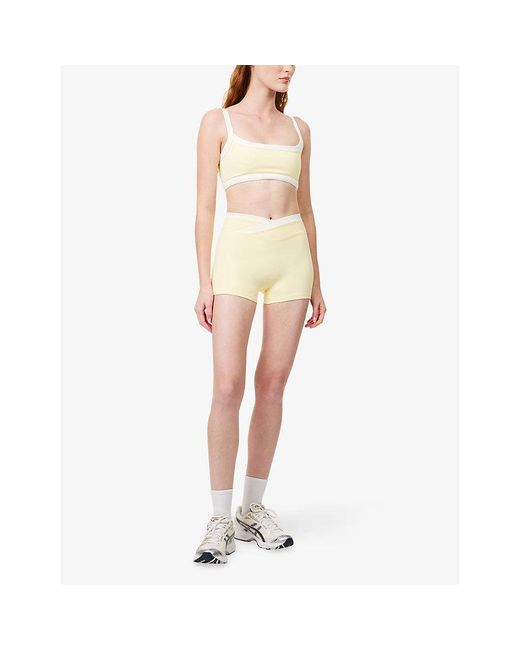 BO+TEE Natural Soft Active Wrap-Waist Stretch-Woven Shorts