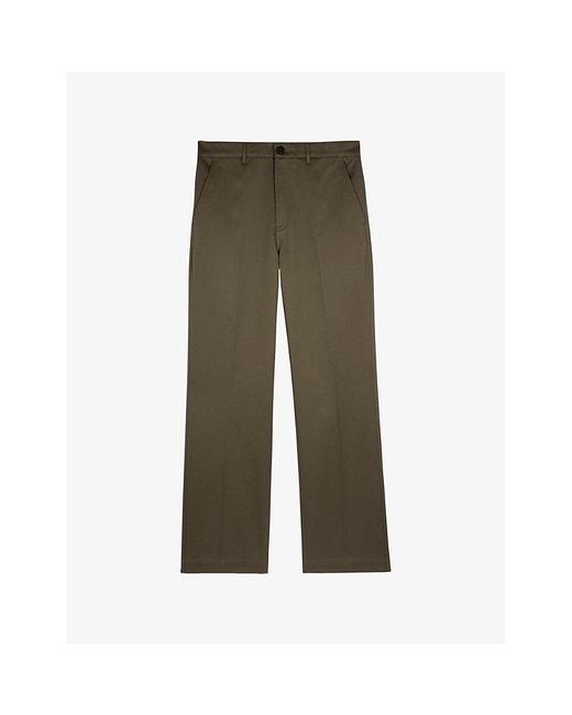 The Kooples Green Straight-Leg Regular-Fit Cotton Trousers for men