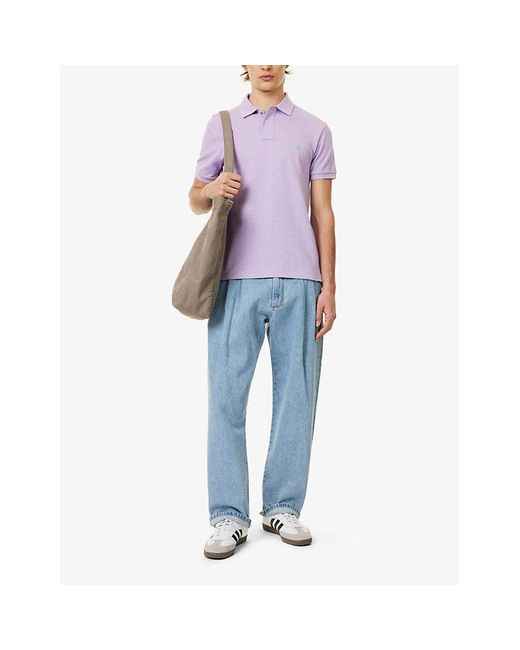 Polo Ralph Lauren Purple Logo-embroidered Slim-fit Cotton-piqué Polo Shirt X for men