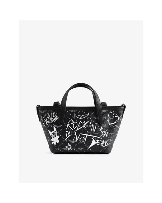 Zadig & Voltaire Black Z Shopper Monogram Nano Coated-Canvas Tote Bag