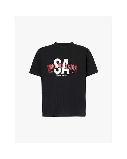 True Religion Black X Sebastien Ami Graphic-print Cotton-jersey T-shirt for men