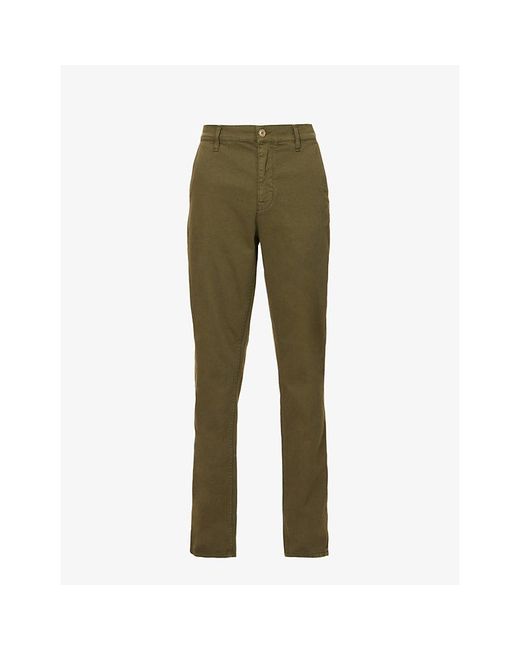 Nudie Jeans Green Easy Alvin Regular-Fit Stretch-Cotton Trousers for men