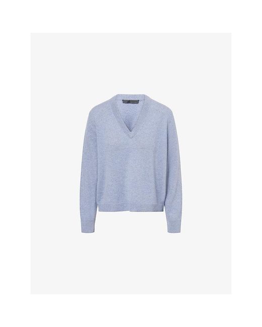 Jenni Kayne Blue Flynn V-Neck Cashmere Jumper