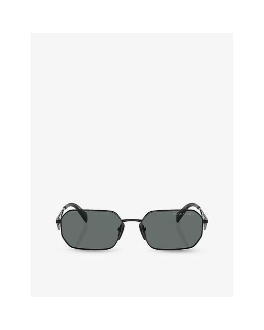 Prada Gray Pr A51s Irregular-frame Metal Sunglasses
