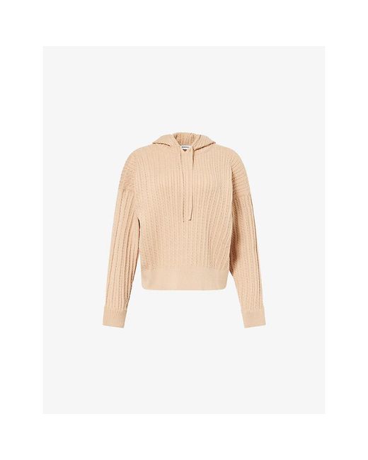 Jonathan Simkhai Natural Cable-Knit Relaxed-Fit Cotton And Cashmere Hoodie