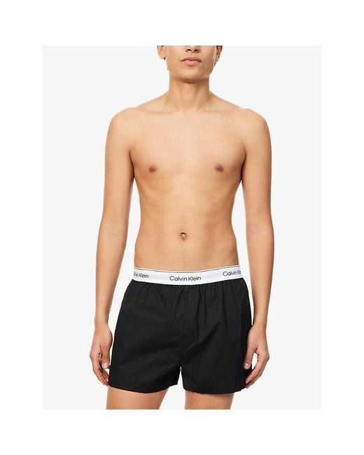 Calvin Klein White Icon Pack-Of-Three Slim-Fit Stretch-Cotton Boxer for men