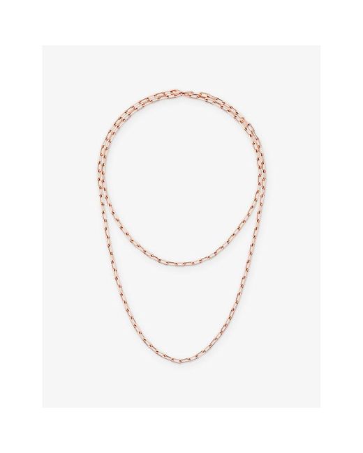 Cartier White Santos De Small Long 18Ct Rose- Chain Necklace