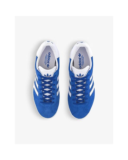 adidas Gazelle 85 3 Stripes-embroidered Suede Low-top Trainers in Blue for  Men | Lyst