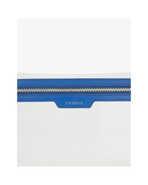 Anya Hindmarch Blue Things Loose-pocket Woven Pouch