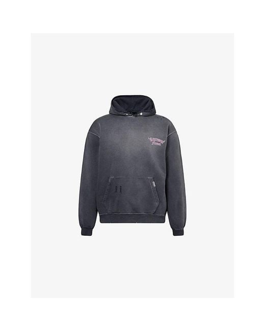 Represent Blue Duality Logo-Print Cotton Hoody for men