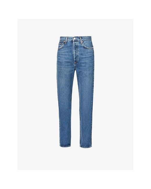 Agolde Blue 90S Pinch Waist Straight-Leg Denim Jeans