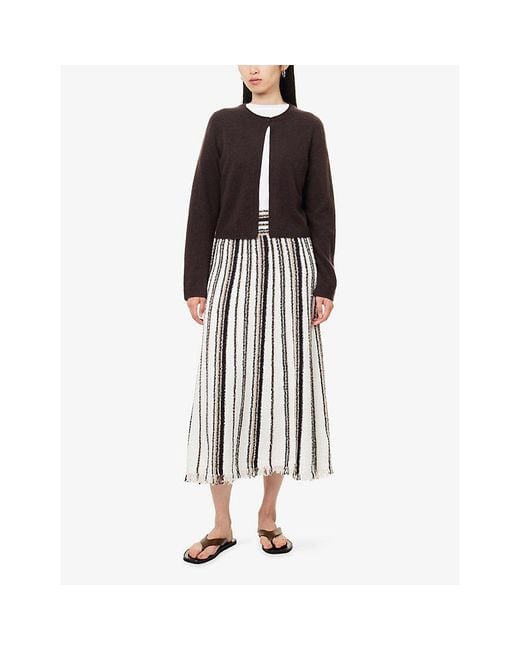 ME+EM Brown Slim-Fit Knitted Cashmere Cardigan