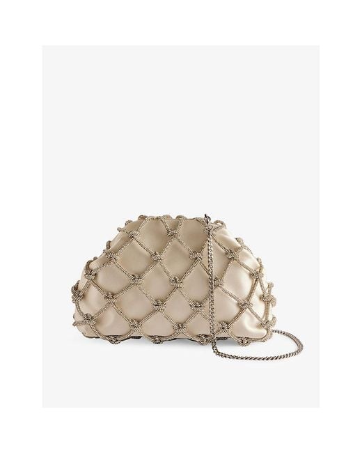 Ted Baker Natural Kylar Crystal And Faux-leather Clutch Bag