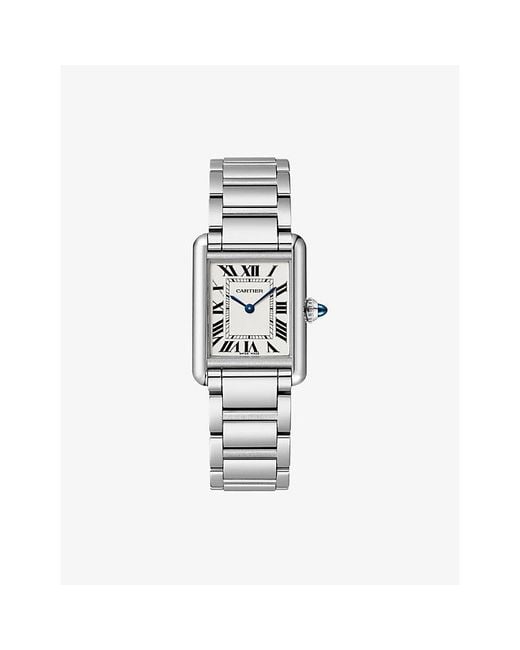 Cartier White Crwsta0107 Tank Must Small Stainless- Quartz Watch