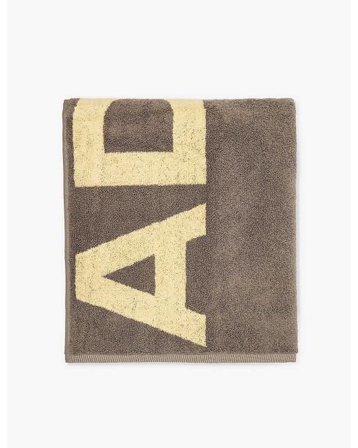 ADANOLA Metallic Branded-Print Cotton Beach Towel