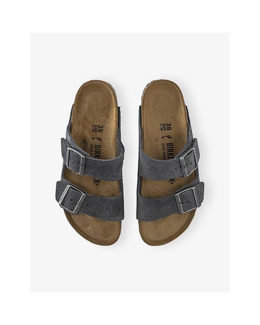 Birkenstock Blue Arizona Two-Strap Suede Sandals