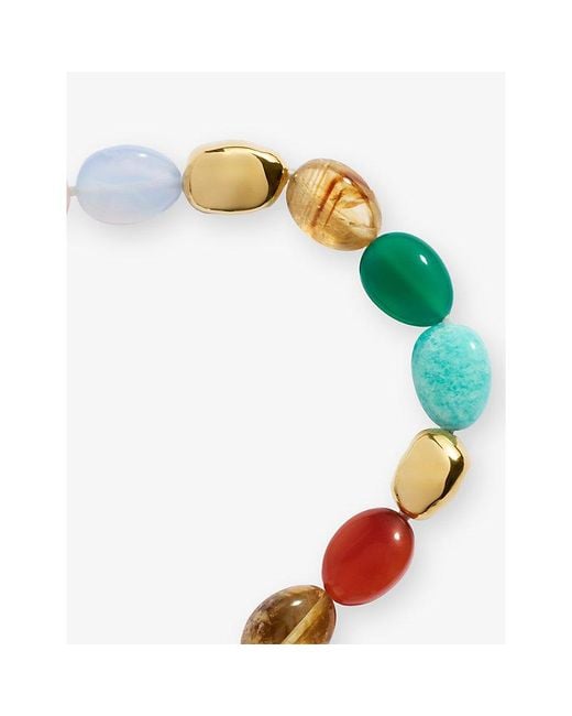 Monica Vinader Metallic Rio Bold Multi Gemstone 18Ct Vermeil And Freedom Stones Beaded Necklace