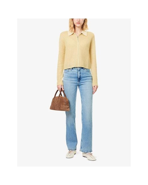 GOOD AMERICAN Blue Good True Straight-Leg Stretch-Denim Blend Jeans