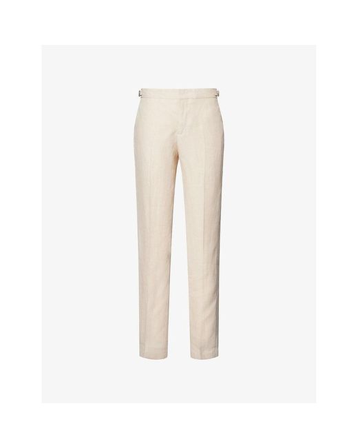 Orlebar Brown Natural Griffon Slim-Fit Straight-Leg Linen Shorts for men