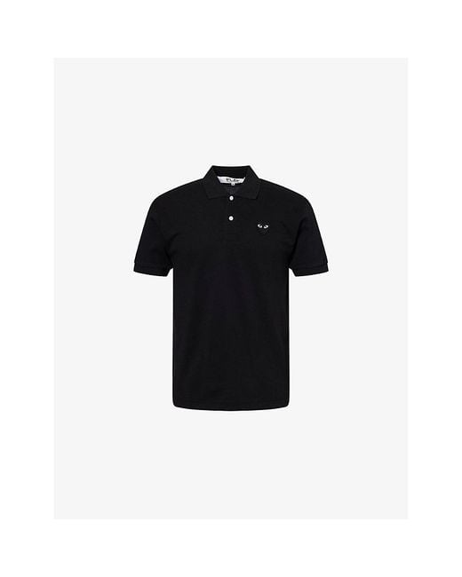 COMME DES GARÇONS PLAY Men's Black Logo-Patch Short-Sleeve Cotton