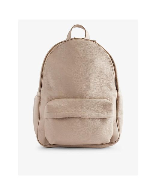 Eleventy Natural Zip-pocket Leather Backpack for men