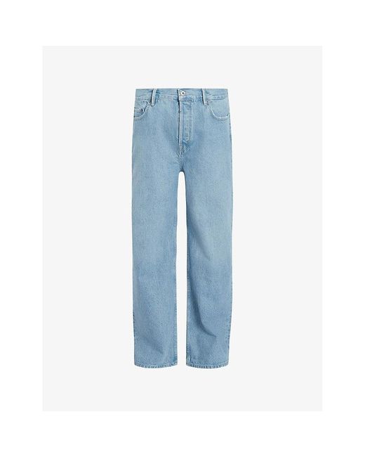 AllSaints Blue Lenny Branded-hardware Denim Jeans for men