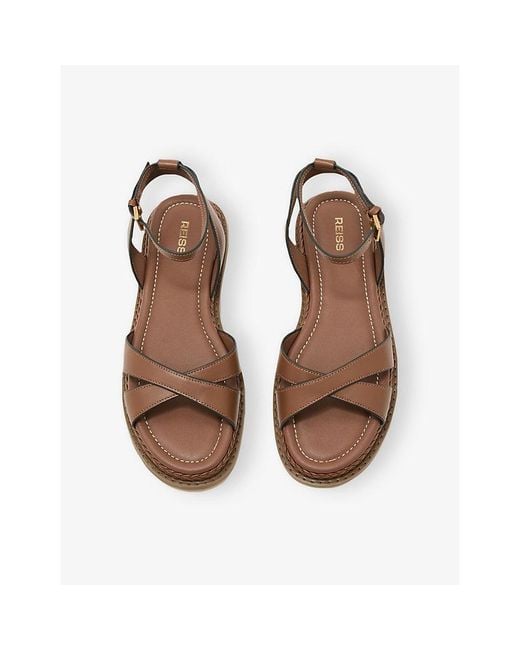 Reiss Brown Emma Leather Sandals
