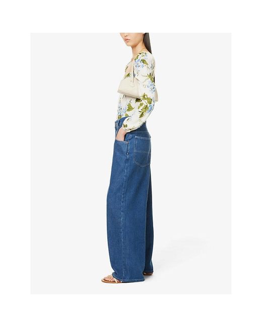 Reformation Skater Wide-leg Mid-rise Organic Cotton-blend Jeans in Blue |  Lyst