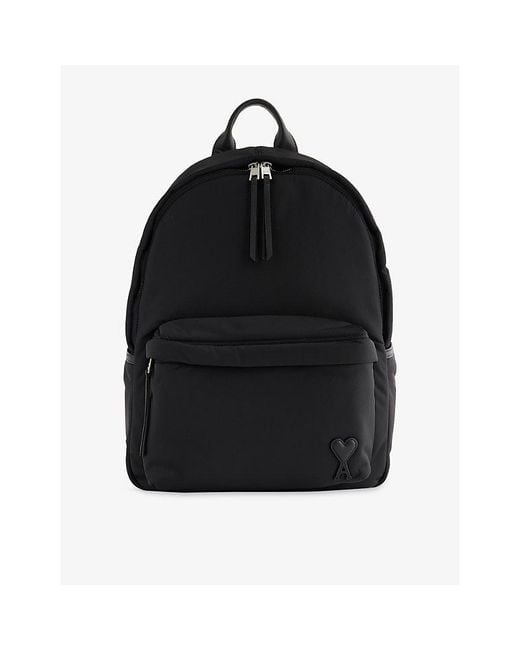 AMI Black Marcel Woven Backpack for men