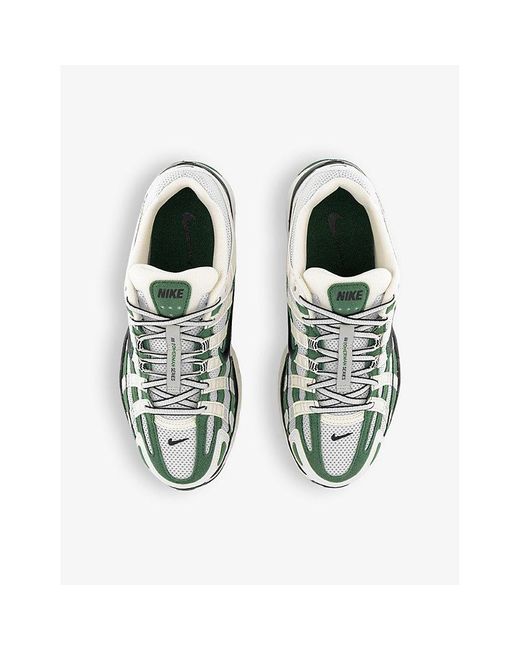 Nike Green P-6000 Chunky-sole Leather And Mesh Low-top Trainers for men