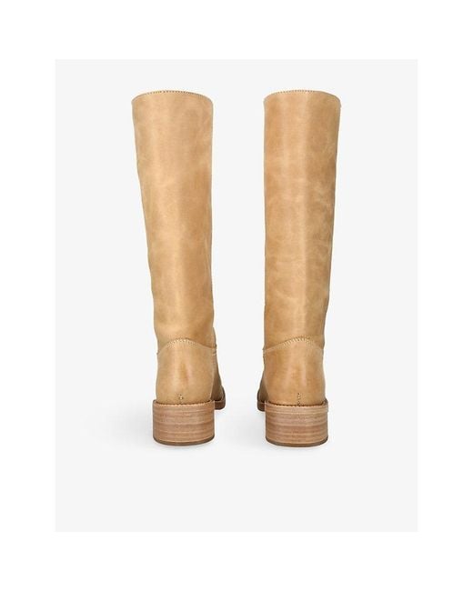 Steve Madden Brown Riggs Leather Knee-High Boots