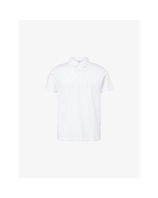 Sunspel White Short-Sleeve Cotton-Jersey Polo Shirt for men