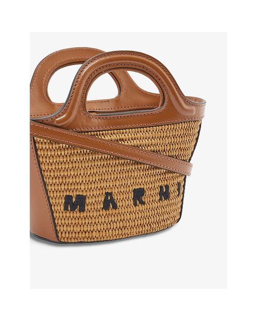 Marni Tropicalia Micro Straw Cross-body Bag in Brown | Lyst