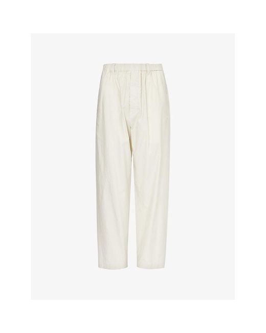 Lemaire White Relaxed-fit Side-pocket Cotton And Silk-blend Trousers