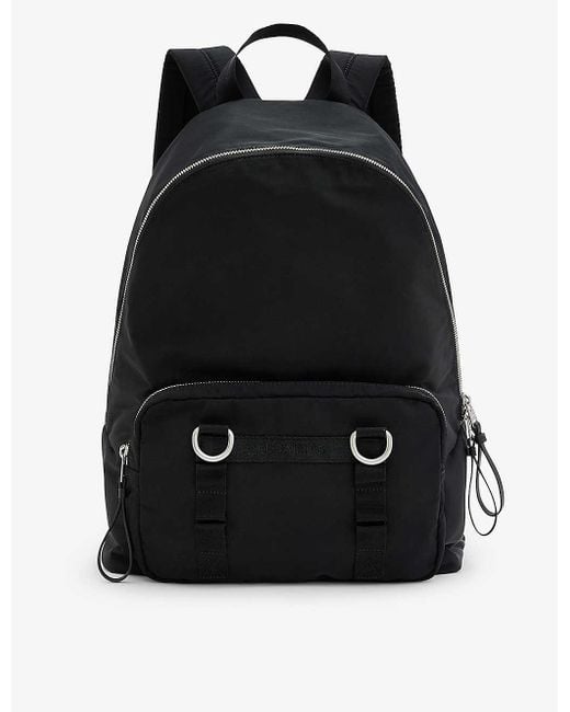 AllSaints Black Steppe Recycled-polyester Backpack for men