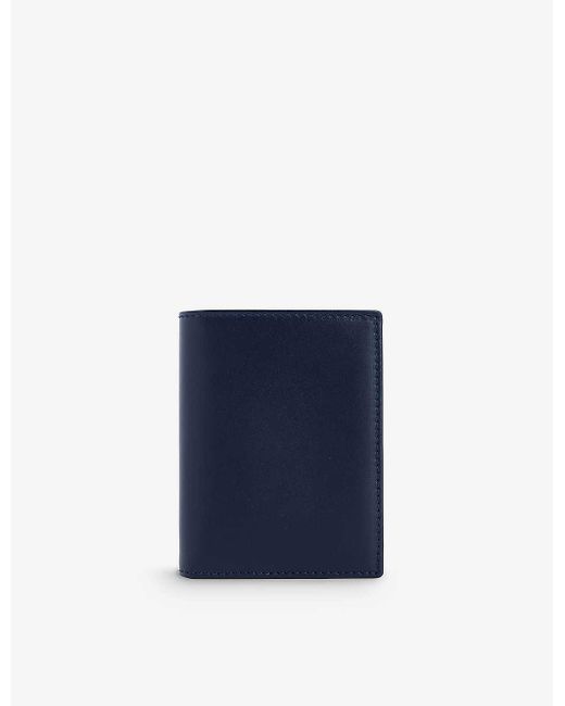 Comme des Garçons Blue Brand-embossed Bi-fold Leather Wallet