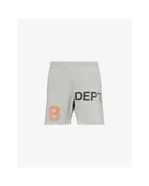 GALLERY DEPT. Gray Branded-print Drawstring-waist Cotton-jersey Shorts for men